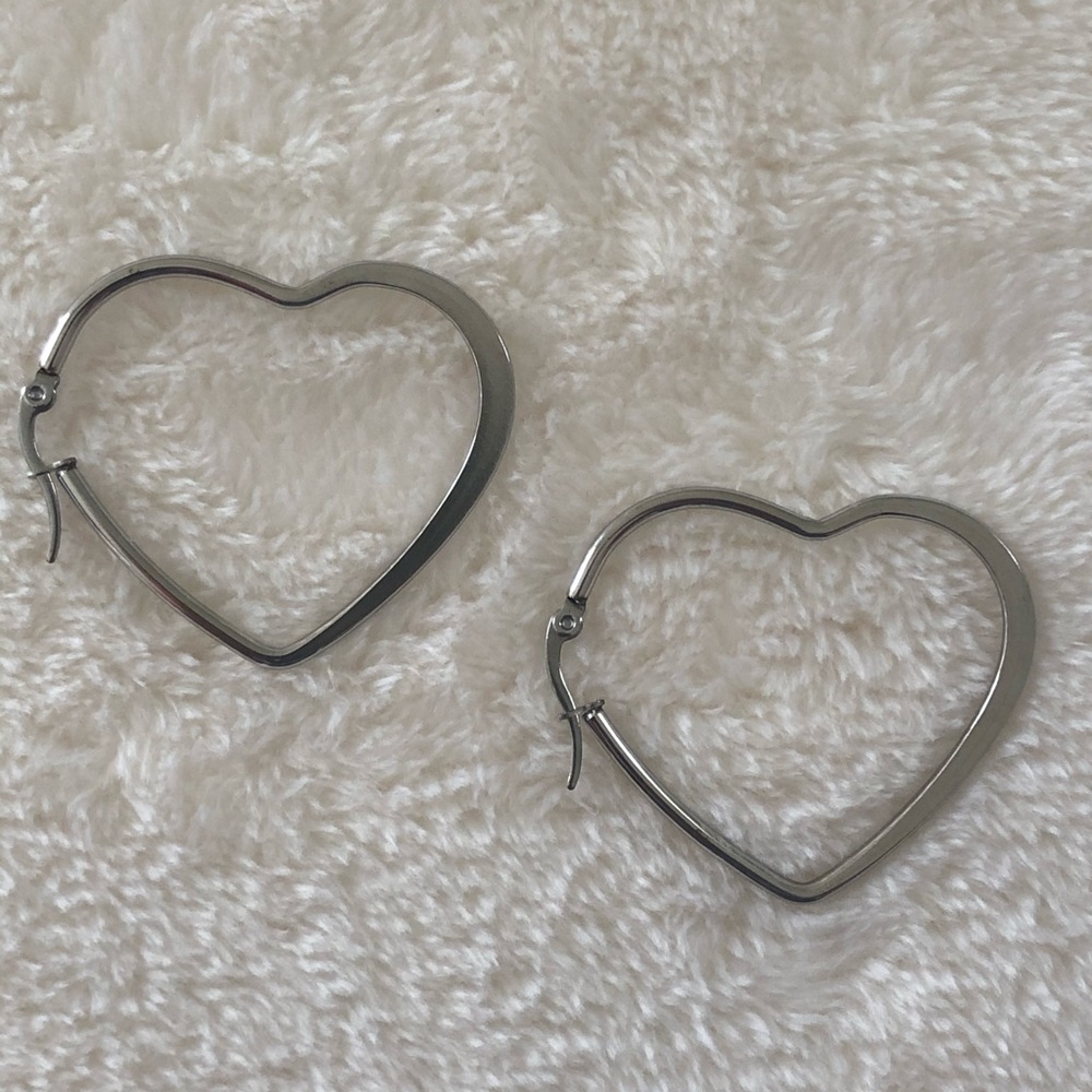 Silver heart earrings